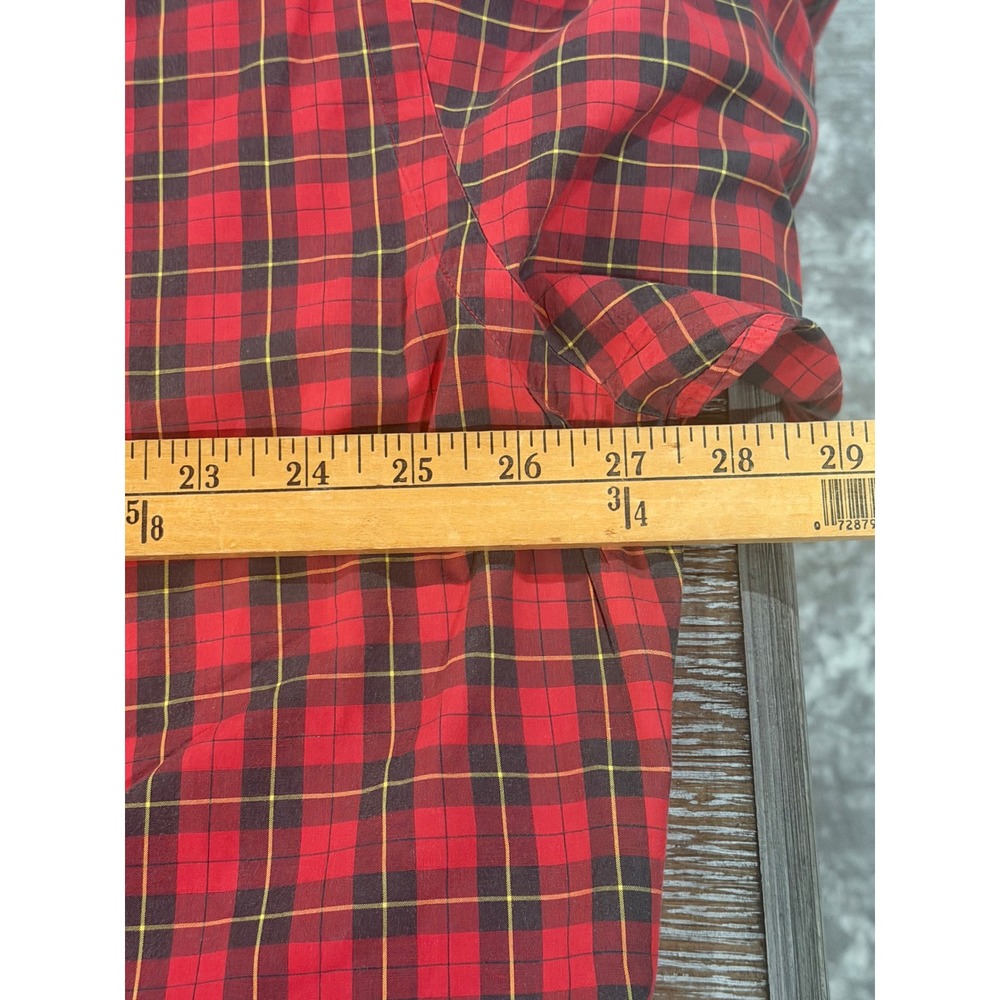 VTG Polo Ralph Lauren Mens Red Plaid Golf Crest Button Down Shirt Large Cotton - Picture 4 of 6
